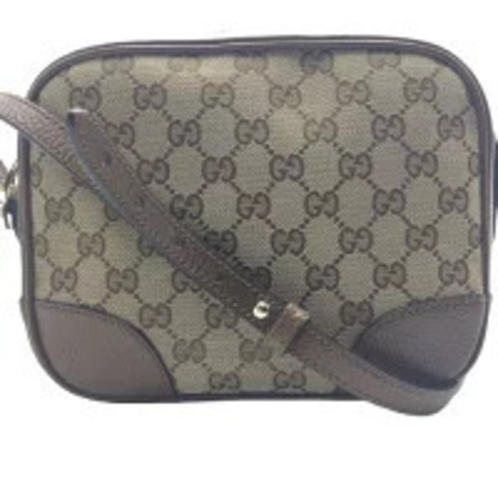 Gucci Crossbody Brown Zipper Closure Canvas GG Bag Shoulder